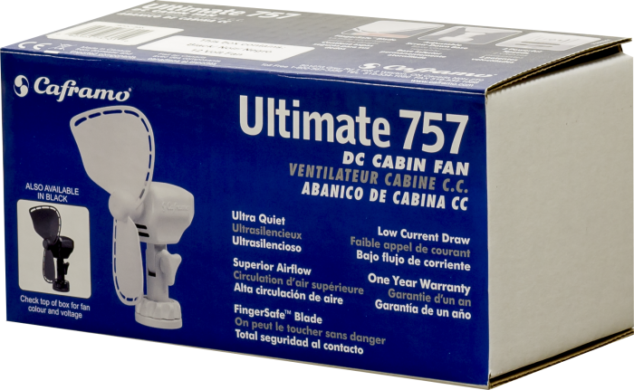 Ultimate 24V Direct Wire Marine and RV Fan, Black │SEEKR by Caframo