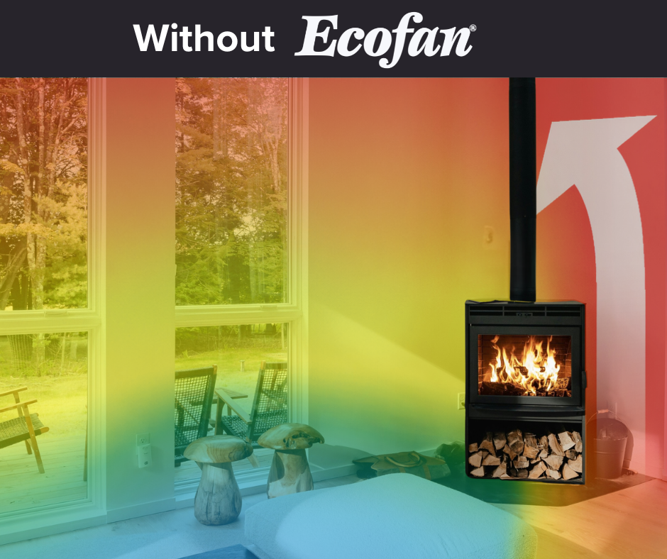 Heat rising and trapped near the ceiling without Ecofan