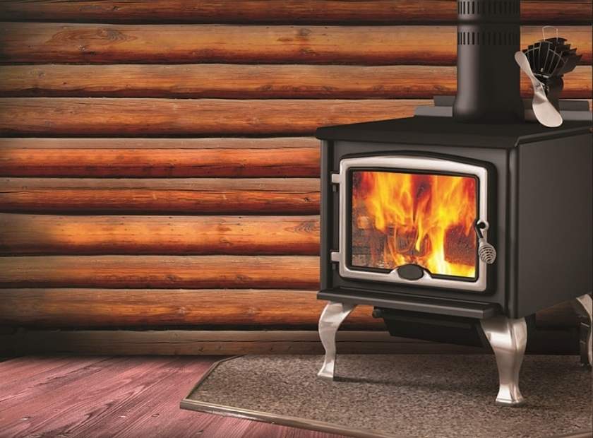 Proper wood stove fan placement